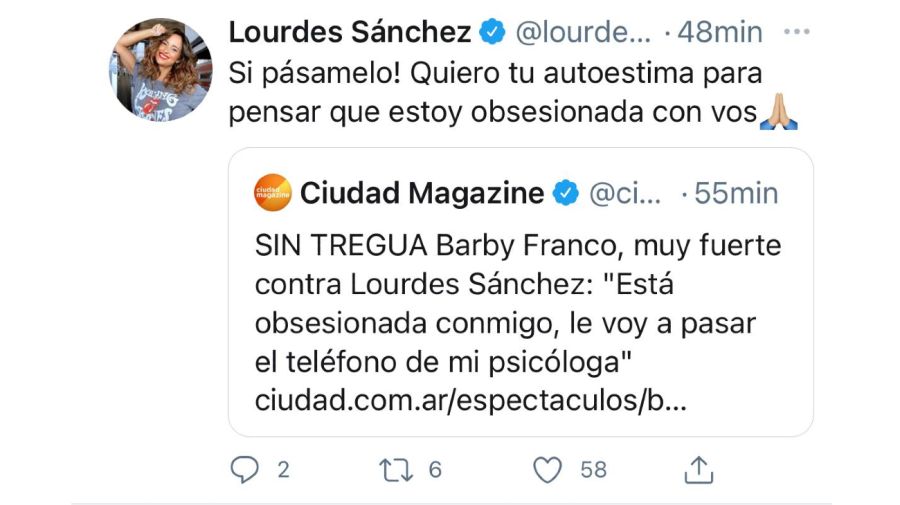Tweet Lourdes Sánchez 0511