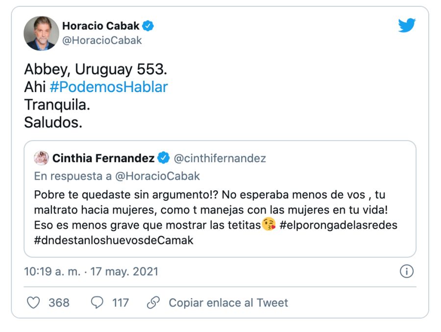 Horacio Cabak responde sin filtro a Cinthia Fernández tras el feroz cruce