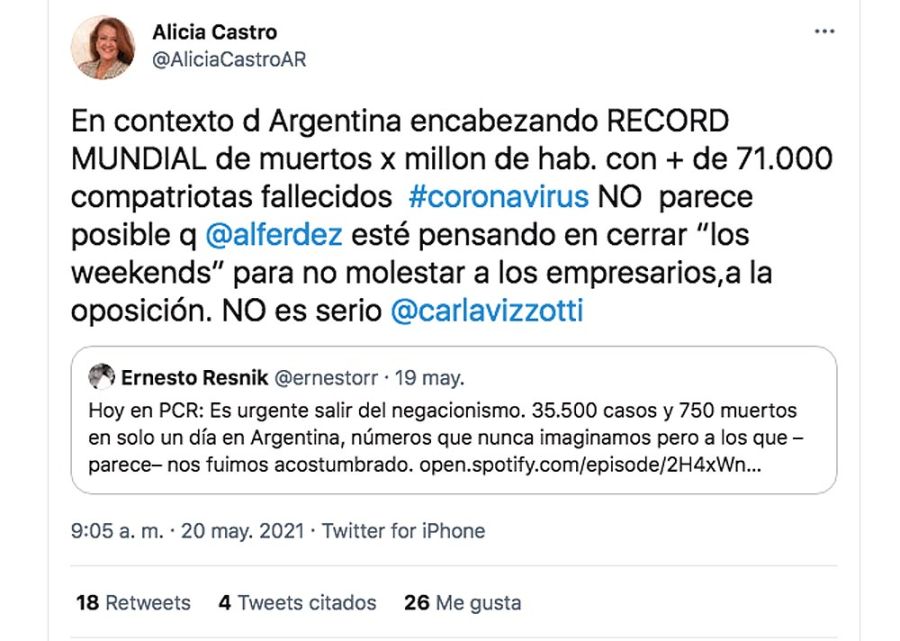 Twits Alicia Castro 20210520