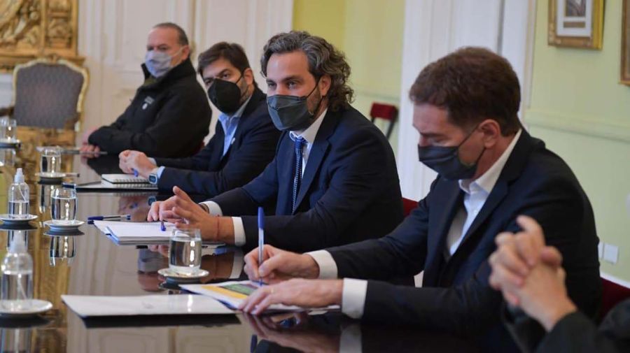 Tripartita. Ayer Cafiero reunió a Berni, Bianco, Santilli y Frederic. 