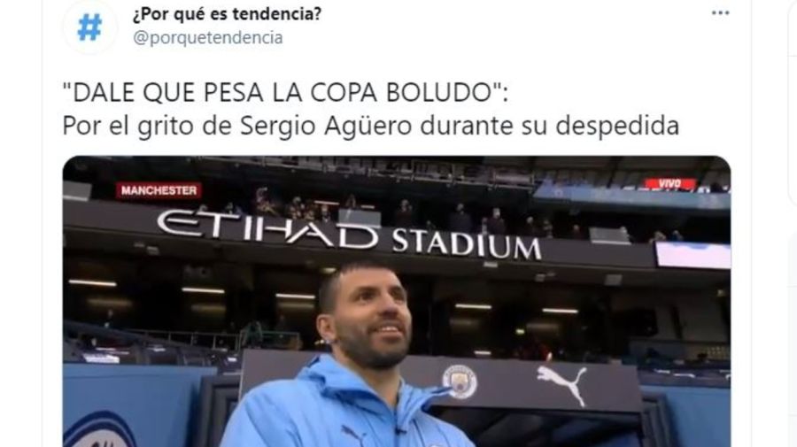 Kun Aguero tendencia en Twitter