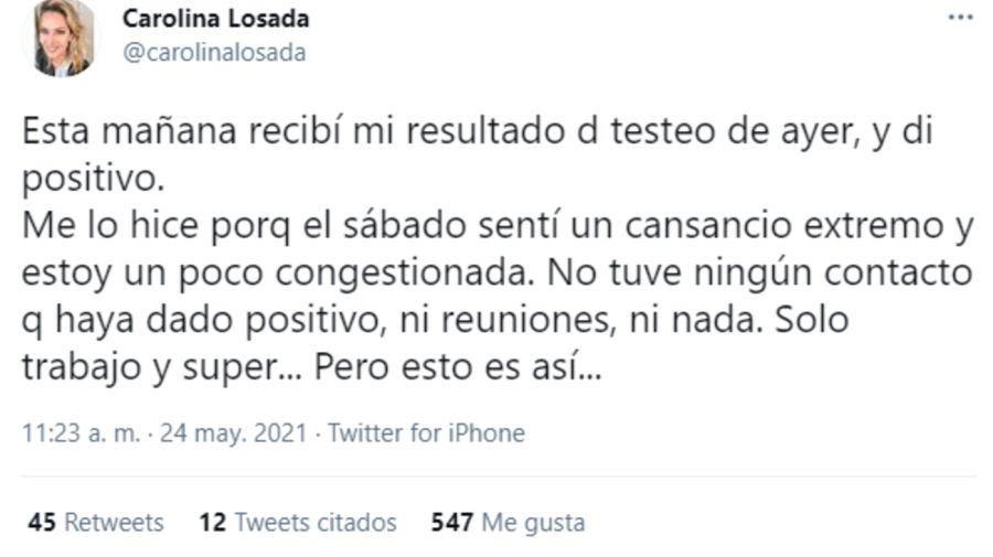 Carolina Losada Tuit 2405