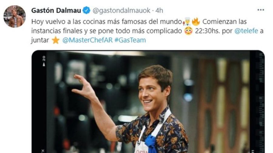 Gastón Dalmau regresa a Masterchef Celebrity 2 después de ausentarse en tres galas 