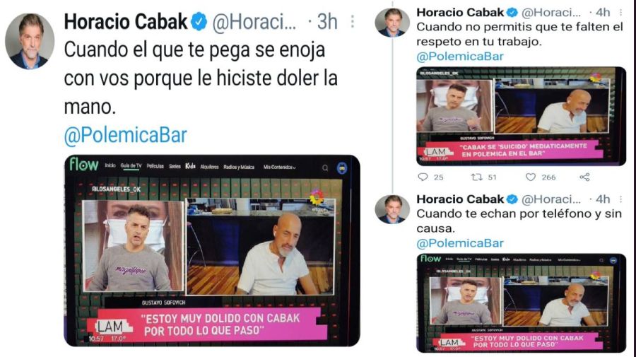Los mensaje de Horacio Cabak mientras Gustavo Sofovich estaba al aire de LAM