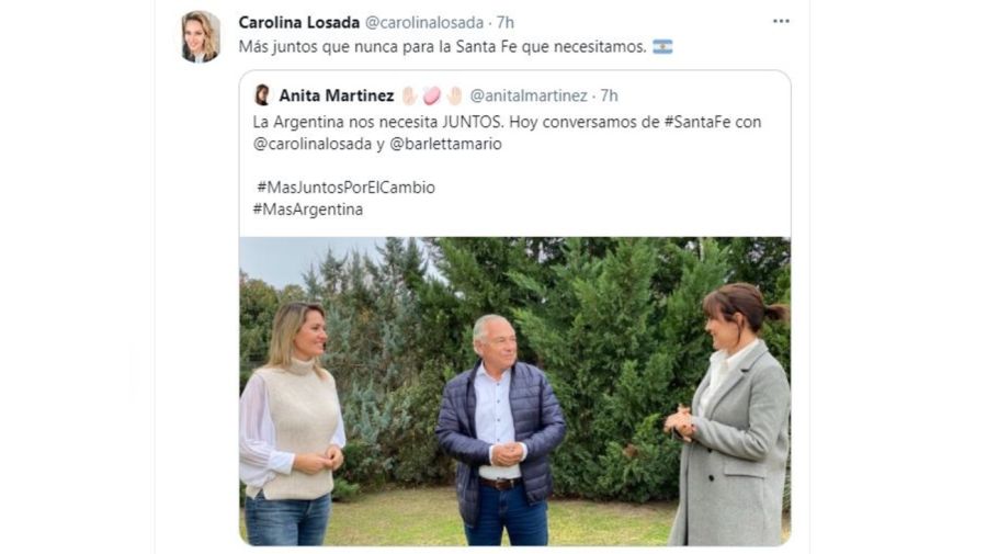 Carolina Losada, Mario Barletta y Anita Martinez