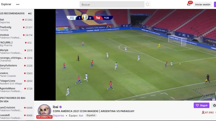 Ibai transmite la Copa América por Twitch