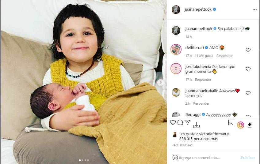 Juana Repetto compartió la foto más tierna de Toribio y Belisario