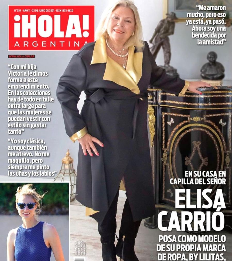 Lilita Carrio tapa de revista con su marca de moda para mujeres reales