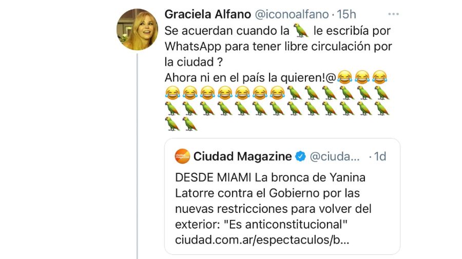 Tweets Graciela Alfano 0629