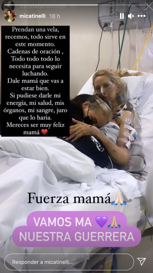 El mensaje de Mica Tinelli a su mamá por su delicado estado de salud