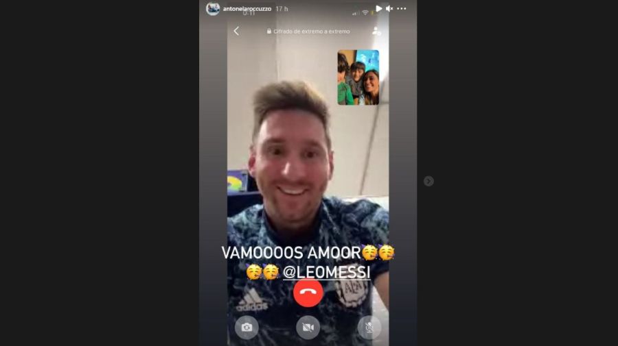 Videollamada Messi y sus hijos