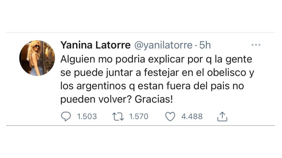 tweets Yanina Latorre 