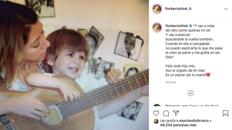 En el cumpleaños de su hijo Romeo, Florencia Bertotti compartió una foto retro 