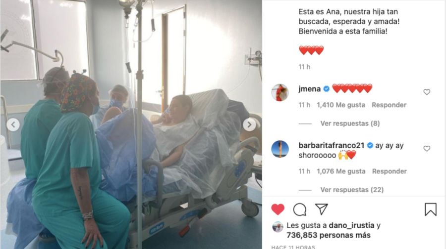 Pampita publicó imágenes del parto y le dedicó un tierno mensaje a su hija Ana  