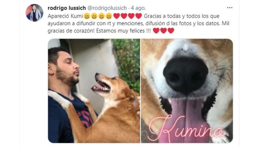 Aparecio Kumi el perro de Rodrigo Lussich