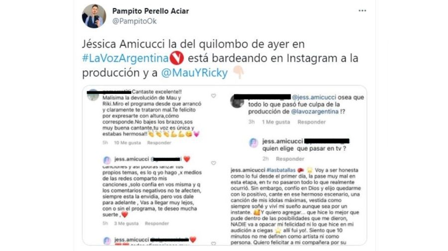 Mensajes Jessica contra Mau y Ricky y la produccion de La Voz Argentina