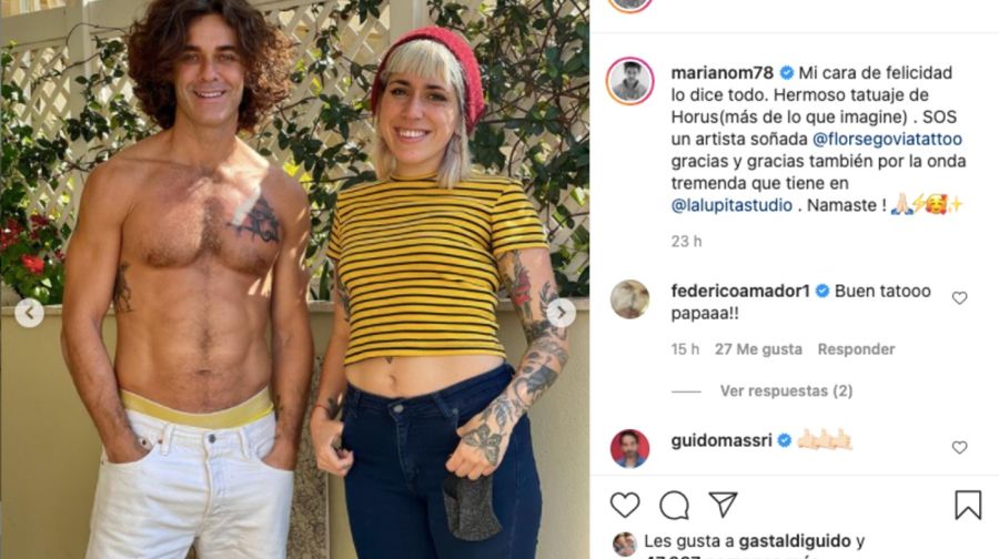 Mariano Martínez causó furor en redes sociales con su nuevo tatuaje 