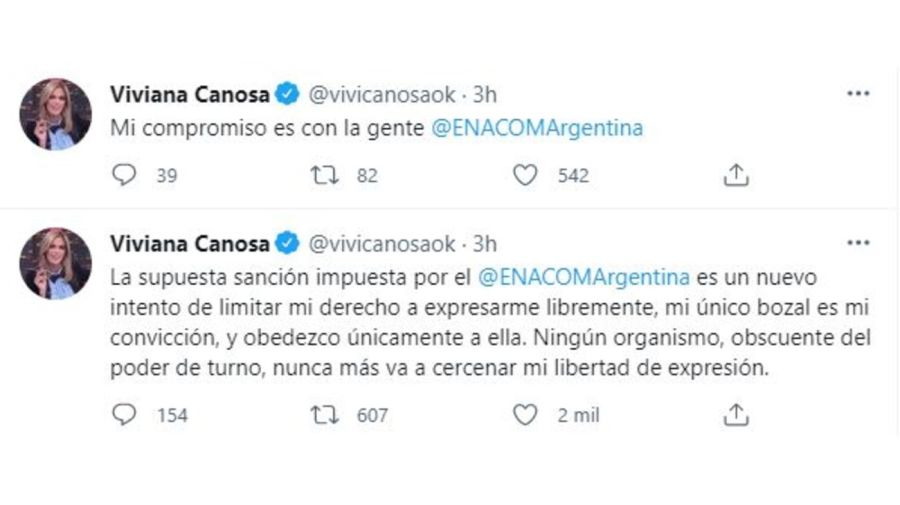 respuesta Viviana Canosa al ENACOM
