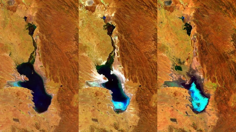 Bolivia: Secado el lago Poopó. Ya sólo tiene un kilómetro cuadrado de superficie, el segundo mayor del país luego del Titicaca. Lago-poopo-en-bolivia-20210809-1215462
