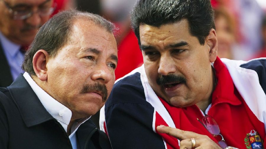 Los presidentes Nicolás Maduro (Venezuela) y Daniel Ortega (Nicarqgua)