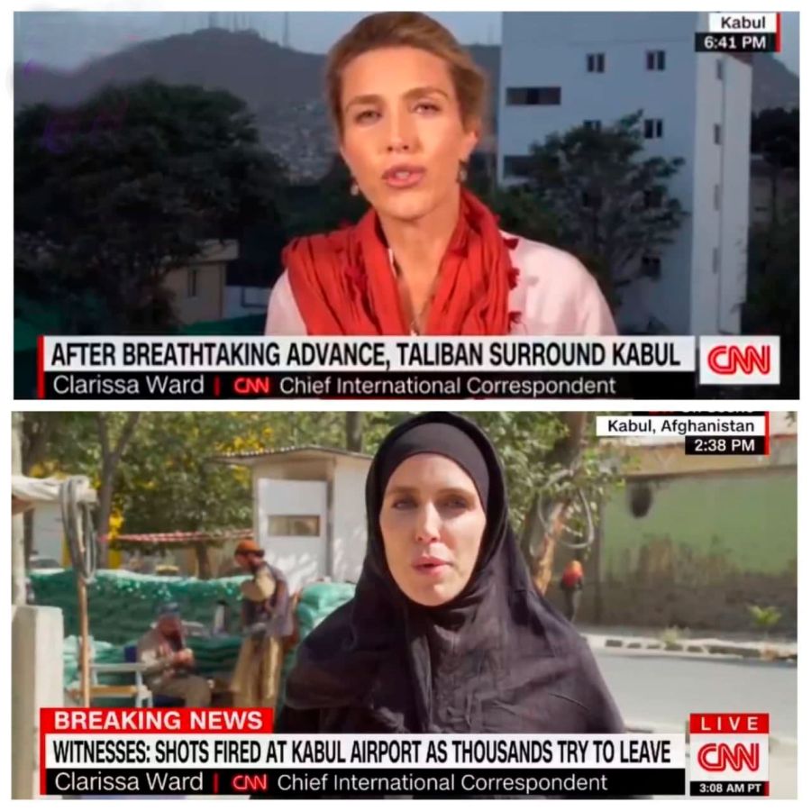 Clarissa Ward, corresponsal de CNN, antes y después de la toma Talibán de Kabul