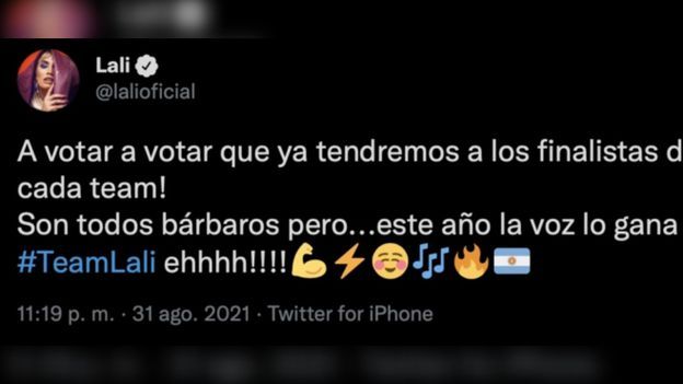 Lali deslizó quién será el ganador de La Voz Argentina