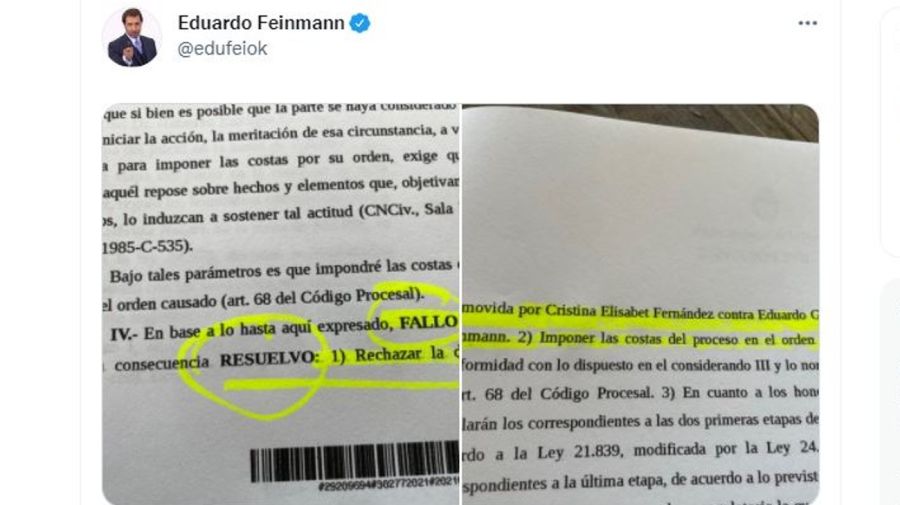 Causa Cristina Fernandez de Kirchner contra Eduardo Feinmann