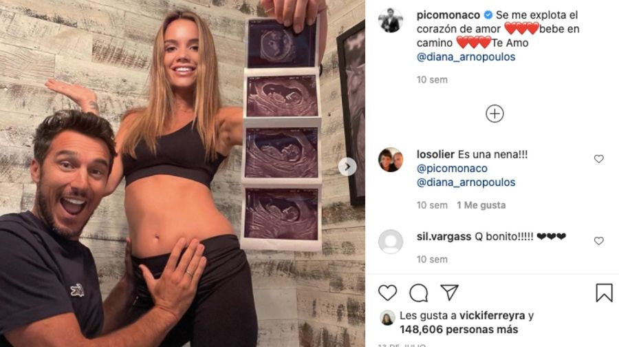 Pico Mónaco reveló el sexo de su bebé en camino 