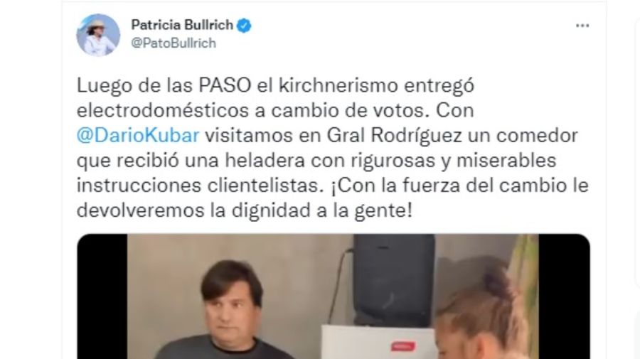 Patricia Bullrich general rodriguez heladeras twitter g_20210928