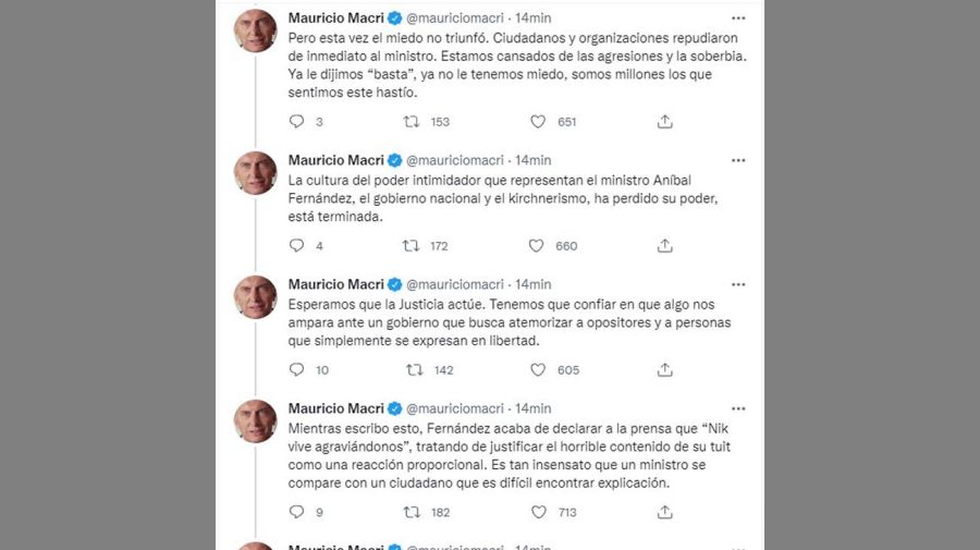 Twits Mauricio Macri 20211012