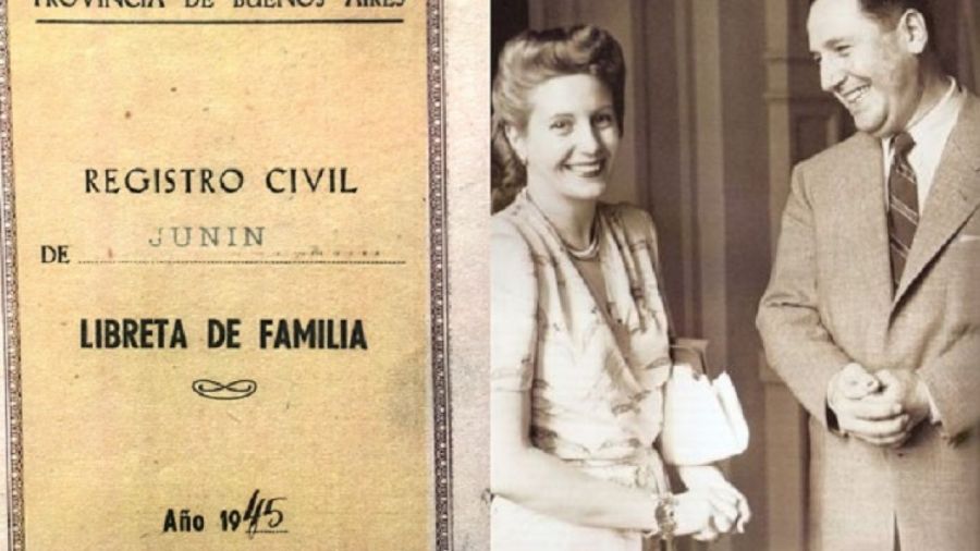 El casamiento de Perón y Evita