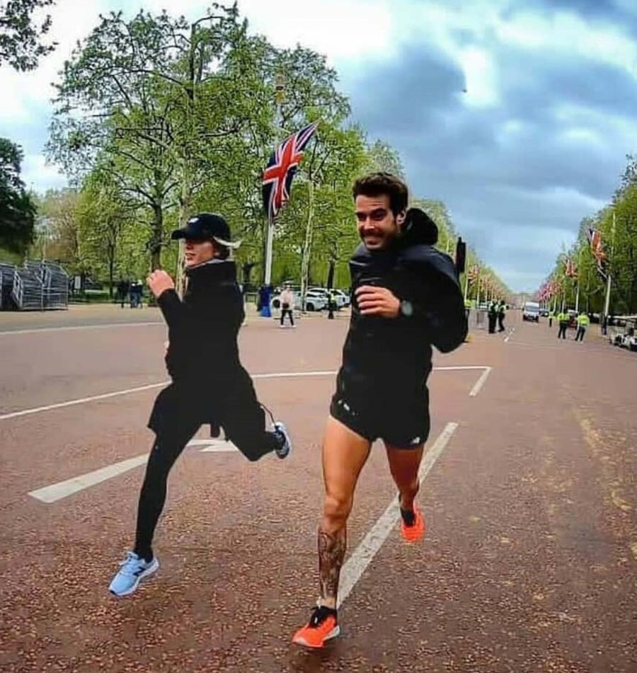 El domingo 10, Nico participó de la maratón de Buenos Aires y Laurita le hizo el aguante.