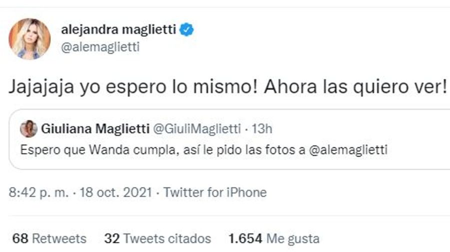 Alejandra Maglietti y Giuliana Maglietti mensaje Wanda Nara