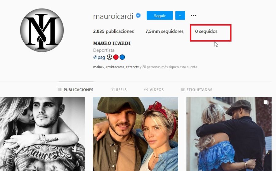 Icardi compartió una polémica foto junto a Wanda Nara y después la dejó de seguir