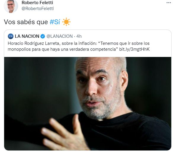 Tweet de Feletti