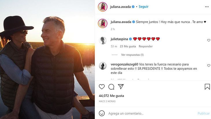 El mensaje de Juliana Awada a Mauricio Macri en un día clave