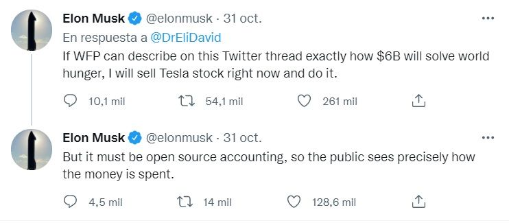 Tweets Elon Musk hambre
