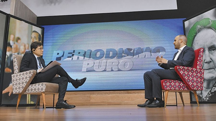 El ministro de Economía Martín Guzmán, en la entrevista con Jorge Fontevecchia.