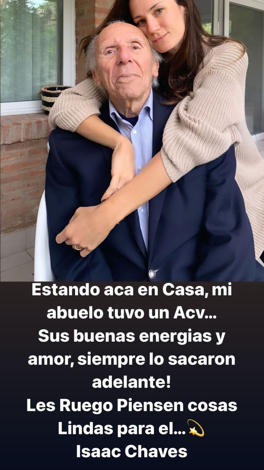 Paula Chaves hizo un desesperado pedido al revelar que su abuelo sufrió un ACV