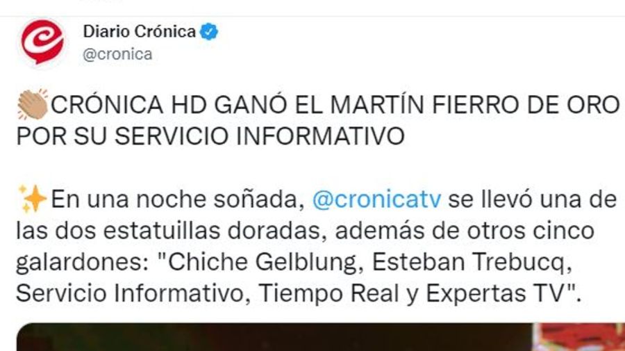 Cronica HD Martin Fierro de Oro