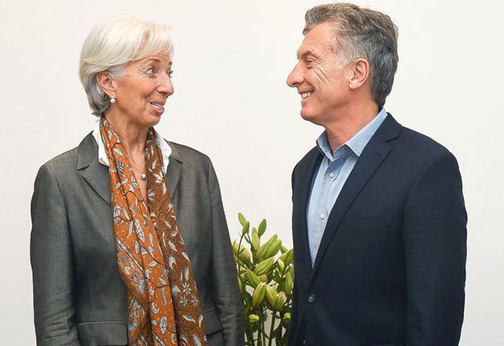 Christine Lagarde, directrice générale du FMI (2011-2019), et Mauricio Macri