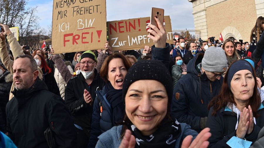 protestas en Austria, Alemania contra las restricciones por el covid-19 20211122