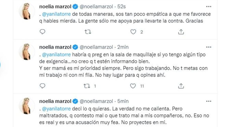 Noelia Marzol respuesta Yanina Latorre