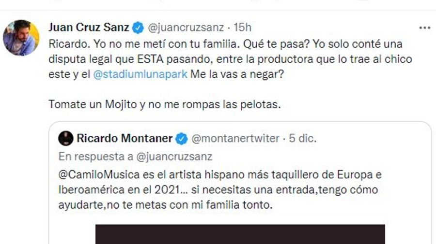 Cruce Juan Cruz Sanz y Ricardo Montaner