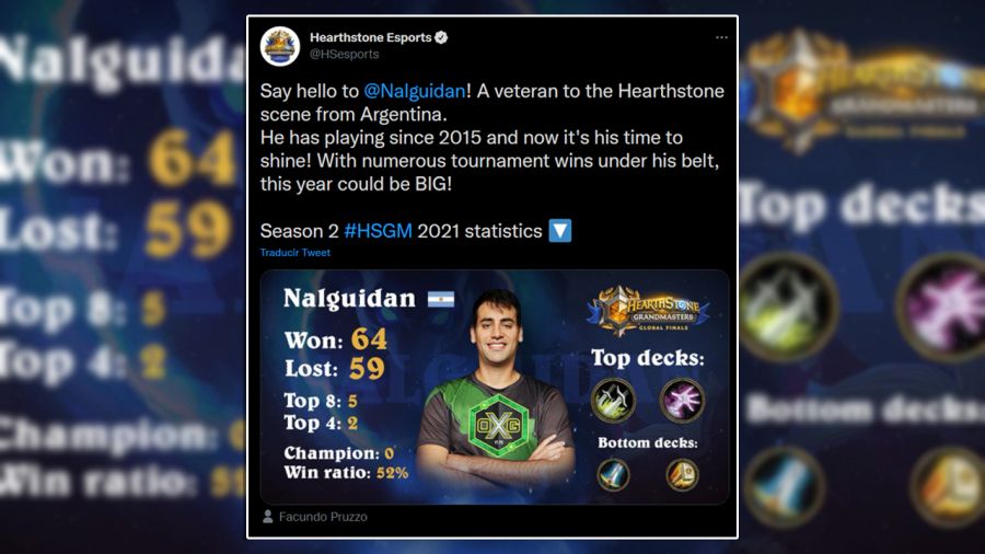 El argentino “Nalguidan” clasificó al Mundial de Heartstone