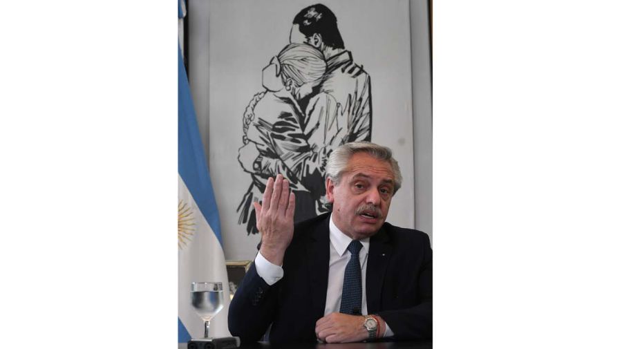 El presidente Alberto Fernández, en la entrevista con Jorge Fontevecchia.