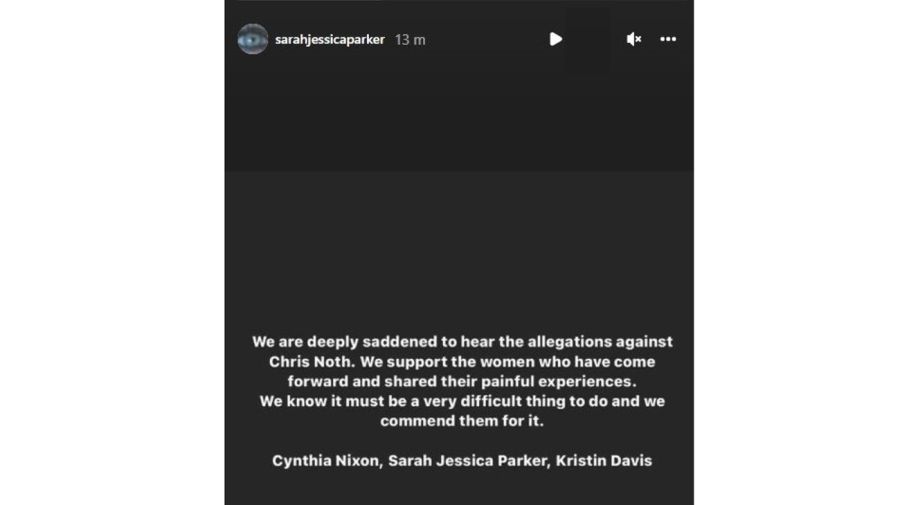 Comunicado Sarah Jessica Parker sobre denuncias contrat Chris Noth
