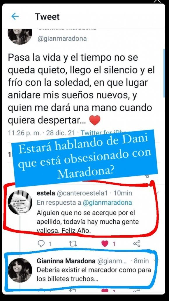 Gianinna Maradona contra quienes se acercan por su apellido