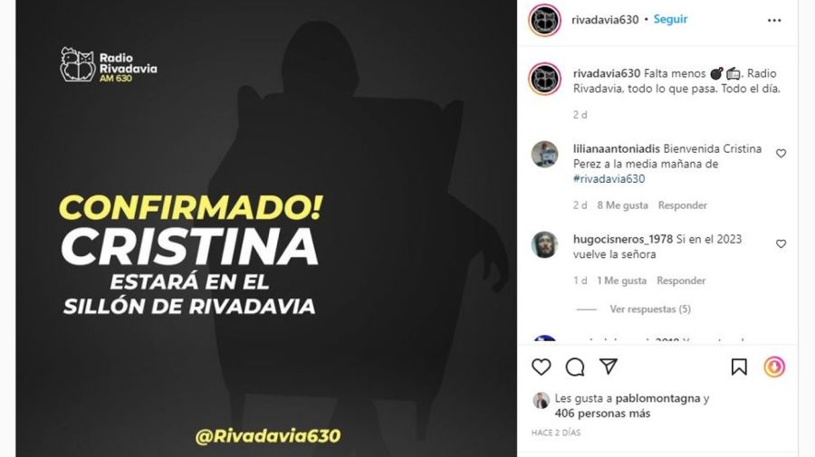 Llega Cristina a Radio Rivadavia