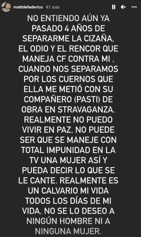 Impactante descargo de Matías Defederico tras las acusaciones de Cinthia Fernández en Año Nuevo